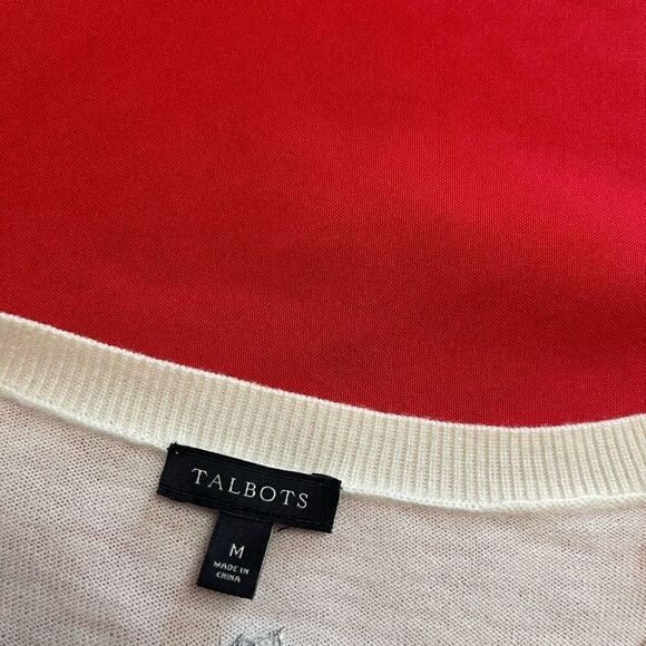 Talbots Polka Dot Lambswool Sweater Size Medium - Picture 10 of 11